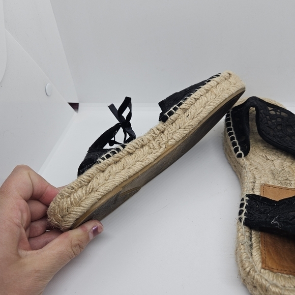 Baltarini BLT black lace open toe espadrille sandals EU 38 US 7 made in Spain - Picture 8 of 13